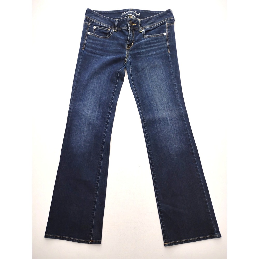 American Eagle Slim Boot Jeans Womens 8 Regular Blue Dark WashLow Rise Y2K